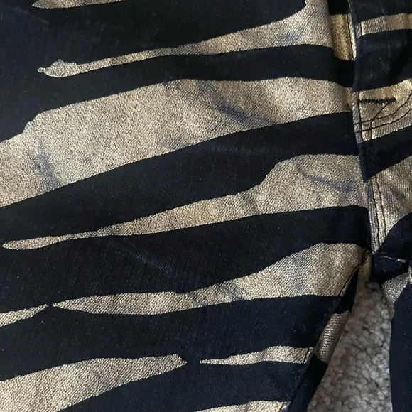 Hudson Nico Black & Gold Zebra Print Jeans Size 24 - Picture 12 of 12